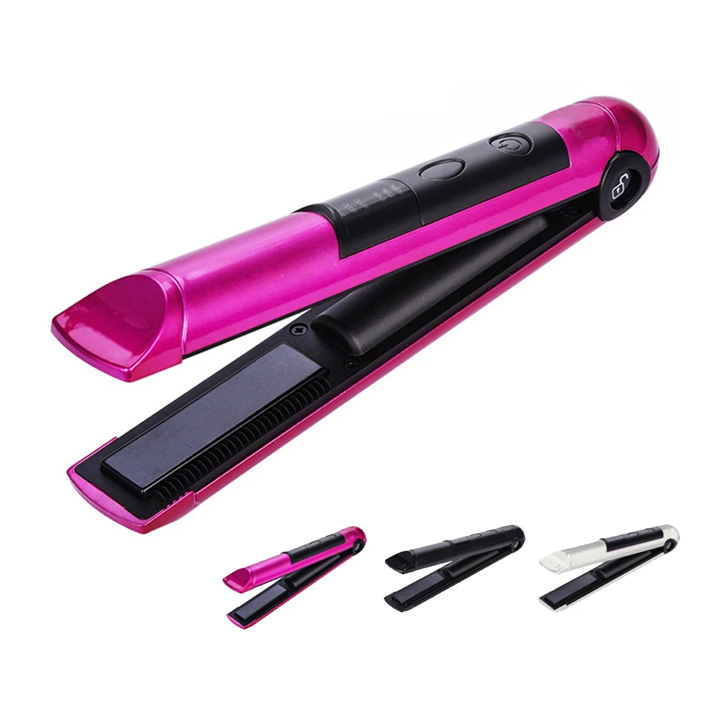 PRITECH Compact Size Rechargeable Wireless Flat Iron Hair Straightener With USB Charging Cable
