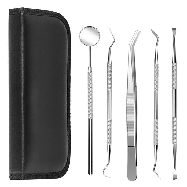 Dental Cleaning Tools 5 Pcs Dental Hygiene Kit Dentist Pick Tools for Home Use