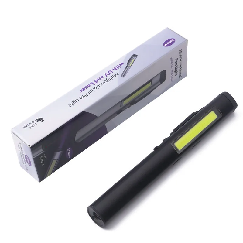 Multifunctional Pen Light 365nm UV Flashlight LED Torch Light With UV and Laser function