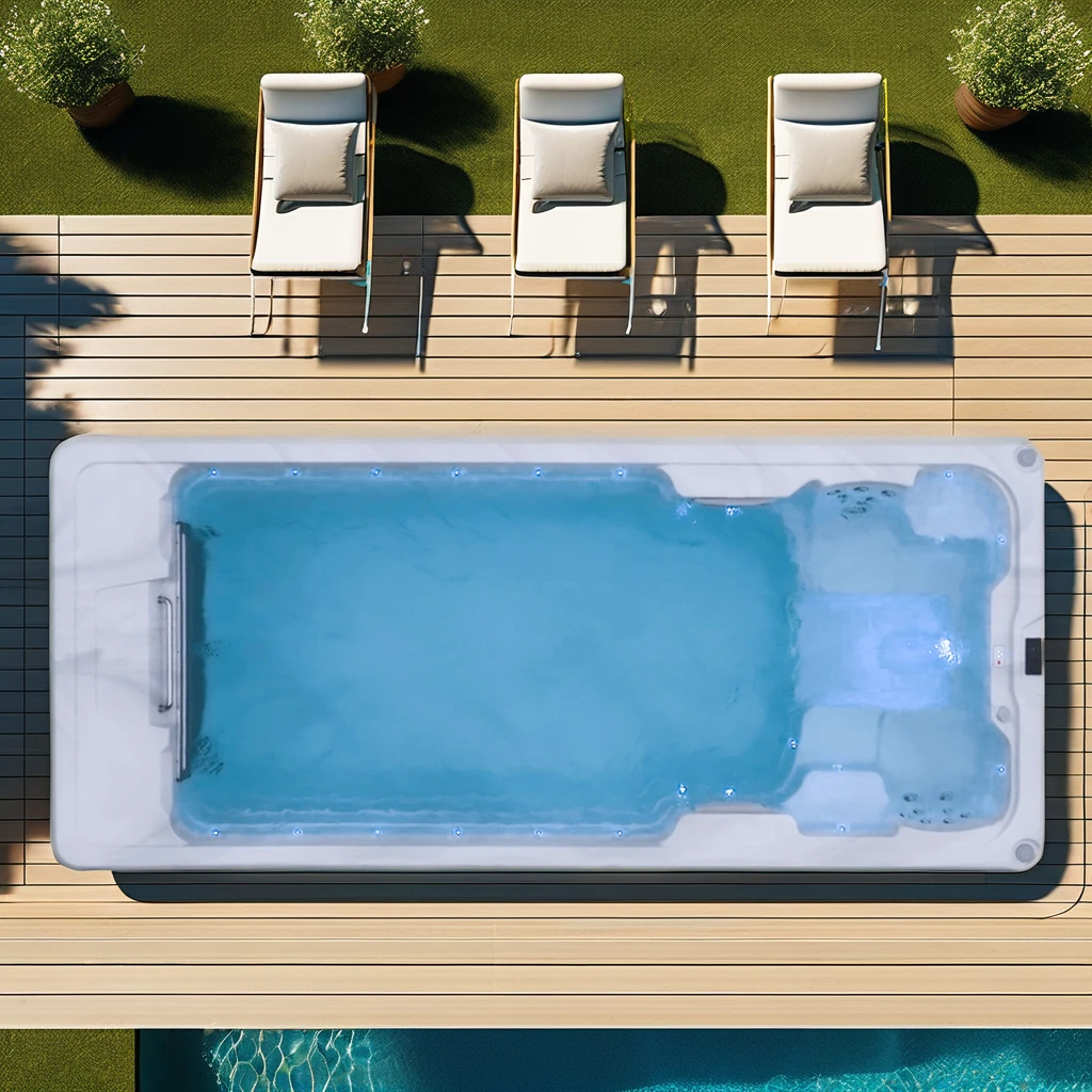 Luxury 2 Person Swimming Spa Outdoor Pool Tub Double Impeller Pool Machine