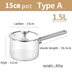 Wholesale Clear Safe Pyrex Glass Cookware Household kitchen cookware glass pot High borosilicate glass cooking pot