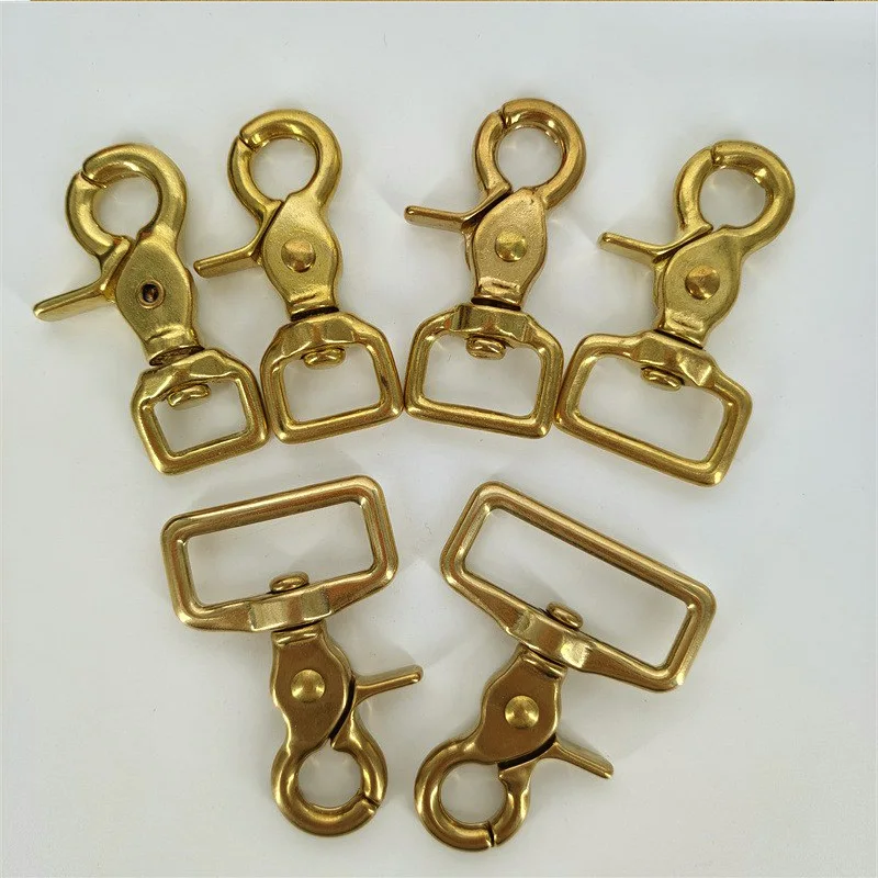 Hot sale custom  fastener gripper leather snap hook buckle metal trigger hook brass spring swivel lobster clasp snap hook