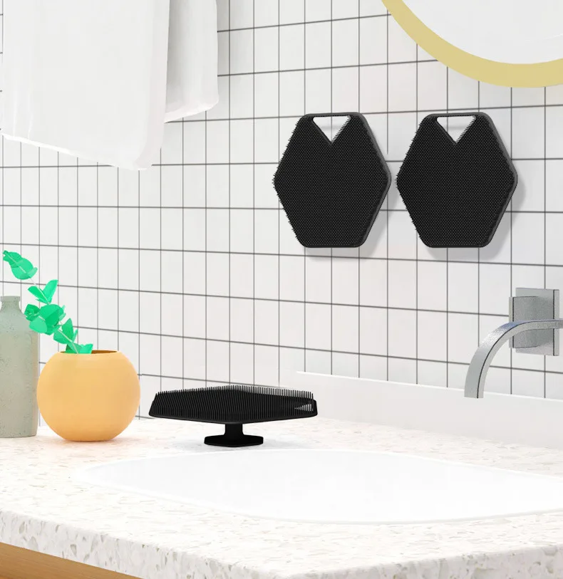 USA hot sale men use silicone black body scrubber