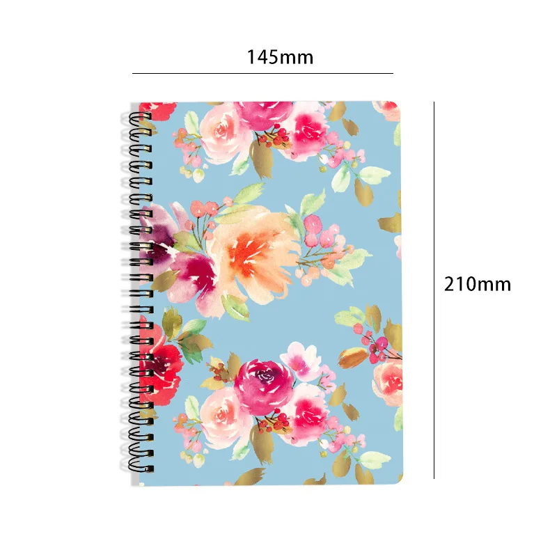 Spiral floral cover notebooks A4 cuaderno escolar para estudiantes cuaderno profesional de 100 hojas con espiral
