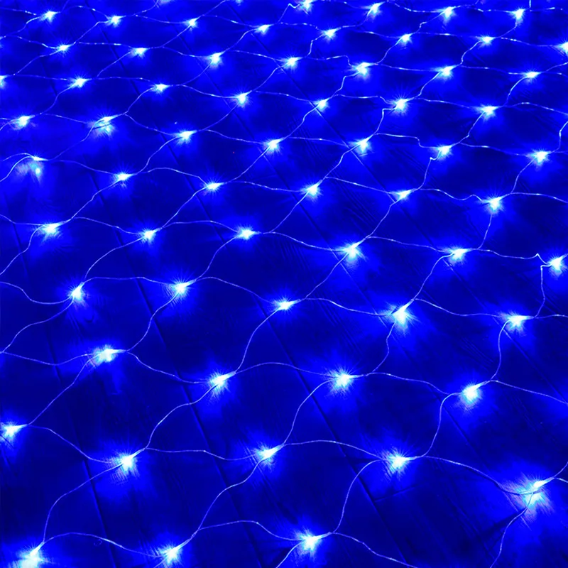 Net Led Flashing String Lights 220v 110v Eu Us Plug 1.5x1.5m Outdoor Waterproof Garden Christmas Decoration Mesh Fairy Lights