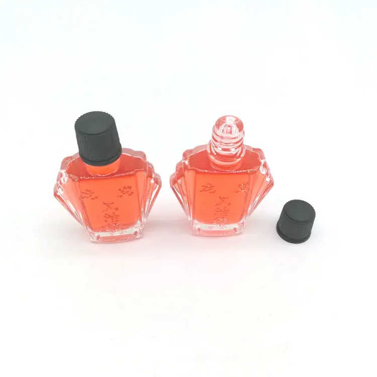 wholesale 3ml clear wind medicated oil glass bottle with black plastic screw cap glass essential balm  bottle