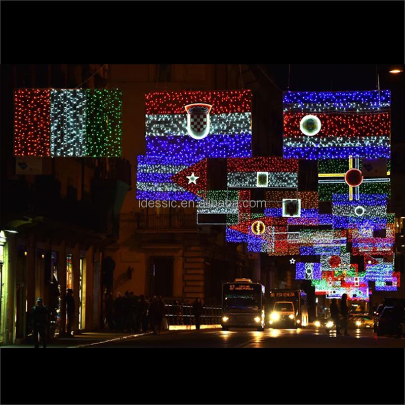 LED rope light motif Union Jack tinsel flag for Christmas decoration light displays