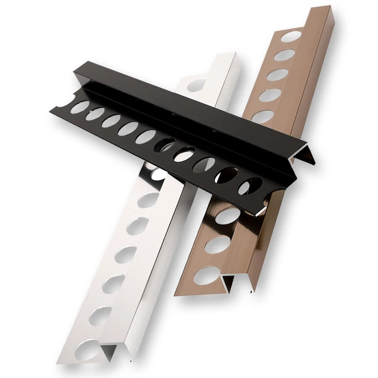 L Shape Profile Brass Floor Ceramic Corner Edge Protector Transition Strip Metal Angle Guard Aluminum Tile Trim