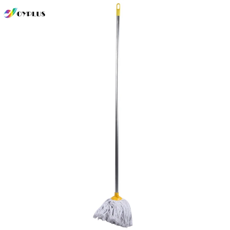 Home Cleaning Cotton Mop with 120 cm Wood Handle Pole round Head for Floor Use Plastic Accessories Included
