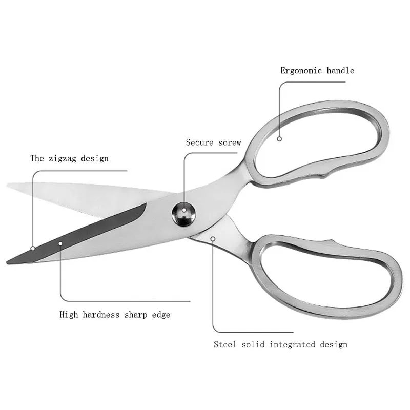 Multipurpose Kitchen Scissor Stainless Steel Kitchen Shears  for Herbs Chicken Ribs with Ultra Sharp Blade Strong Scissors