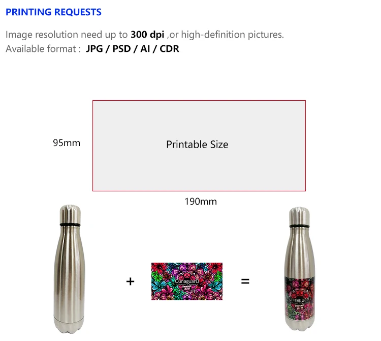 Leadsub Custom Made Blank Sublimation 500ml Vacuum Stainless Steel Flask Thermos Vacuum Cup