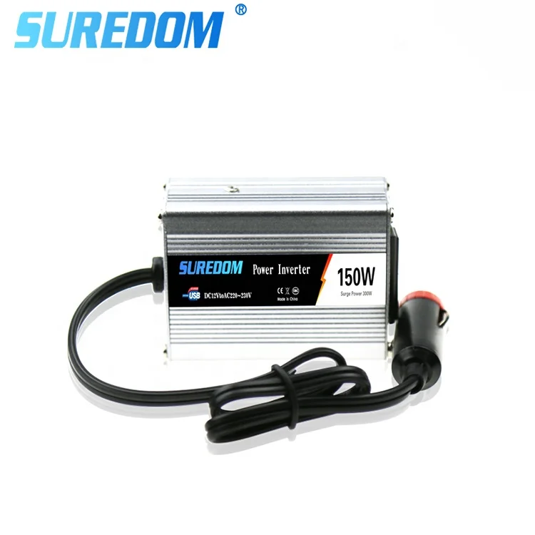 Suredom dc 12v to ac 110v 220v 150w electrical rechargeable solar off grid inverter