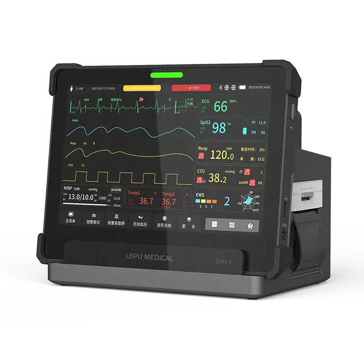 Lepu Wired Wirelessly Connect Hospital Systems Wifi Medical Tablet Vital Signs For Patient Monitoring During Emergencies