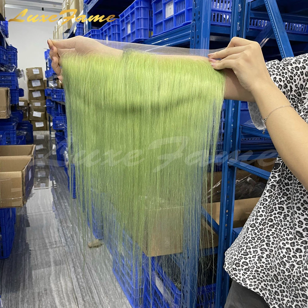 Hot Sale Green Hair 3 Bundles Virgin Brazilian Hair Lace Closure Remy Body Wave Natural Double Color Human Hair