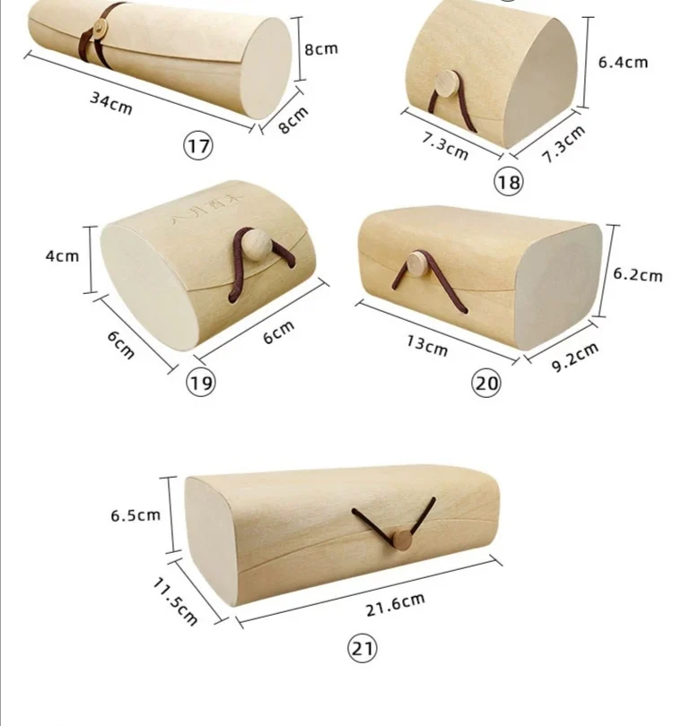 
Nature Birch Bark Wooden Round Square Packaging Boxes for Tea Bags Red Wine Cream Bottle Gift Packaging 