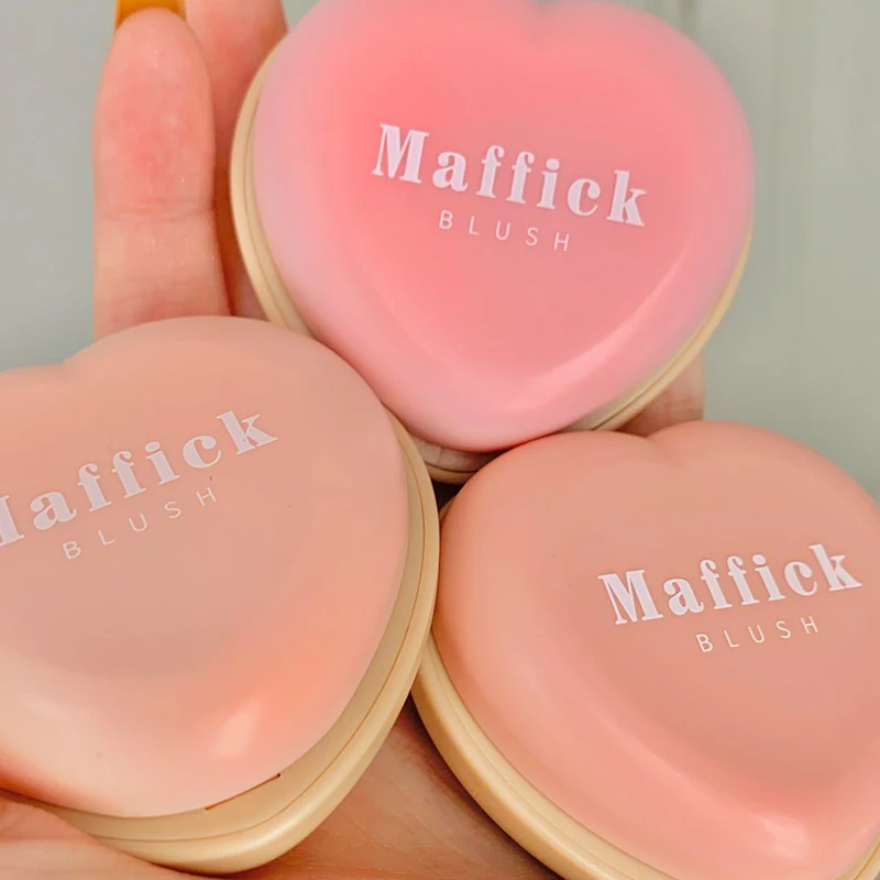 MAFFICK 3 Colors Rouge Cheek Tint Mineral Pigment Blush Powder Bronzer Heart Face Cosmetics Blusher