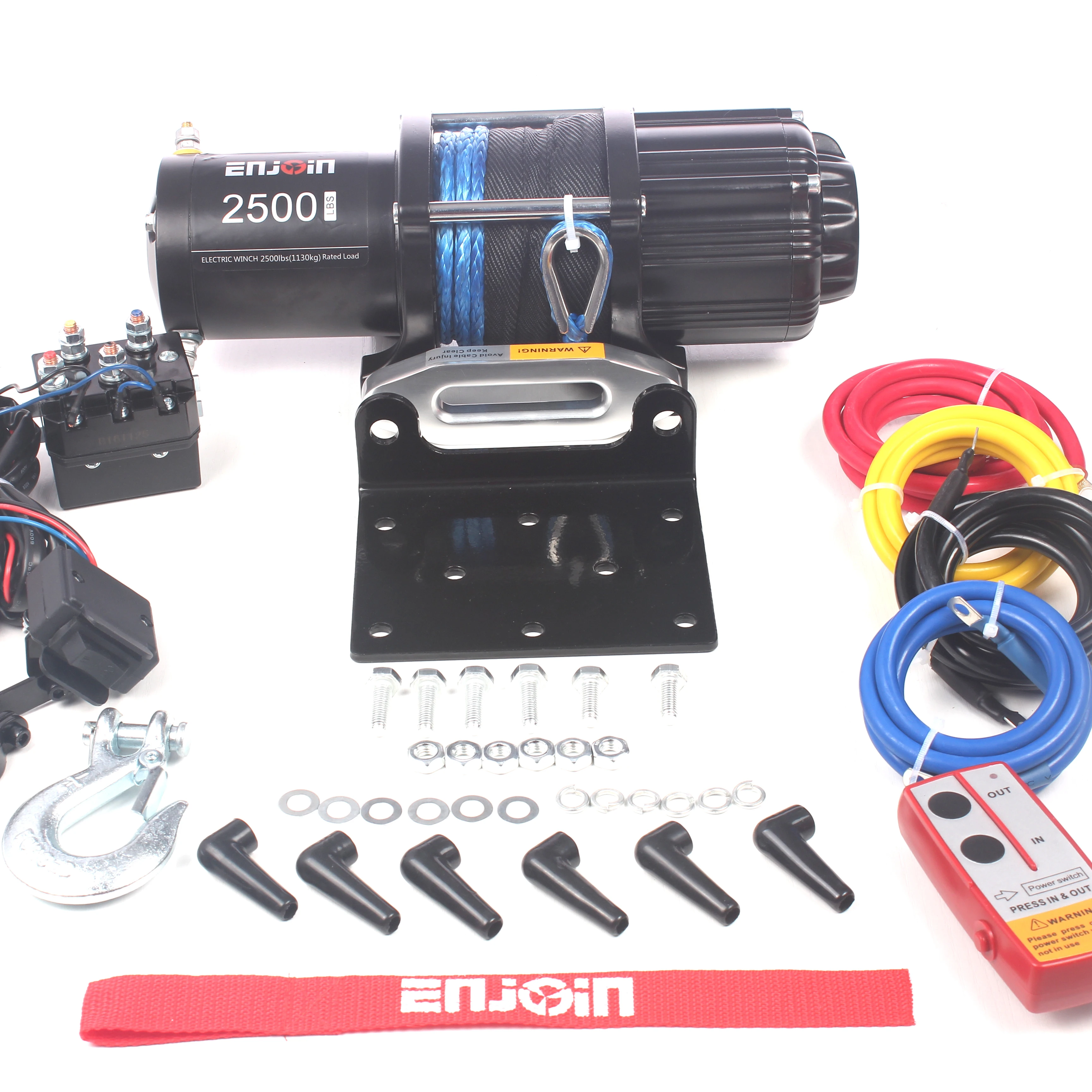 ENJOIN (S Type) 2500LBS LBS Off Road Car Trailer Wire Rope electric Winch 12 Volt/ 24 Volt
