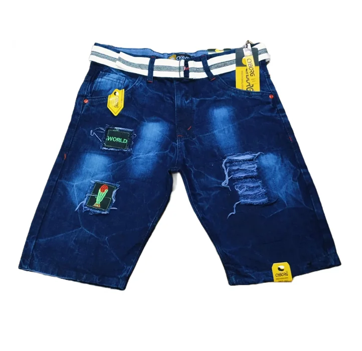 Custom Solid Color Streetwear Men Cargo Denim Jeans Shorts / Custom High Quality Vintage Acid Washed Summer Men Denim Shorts