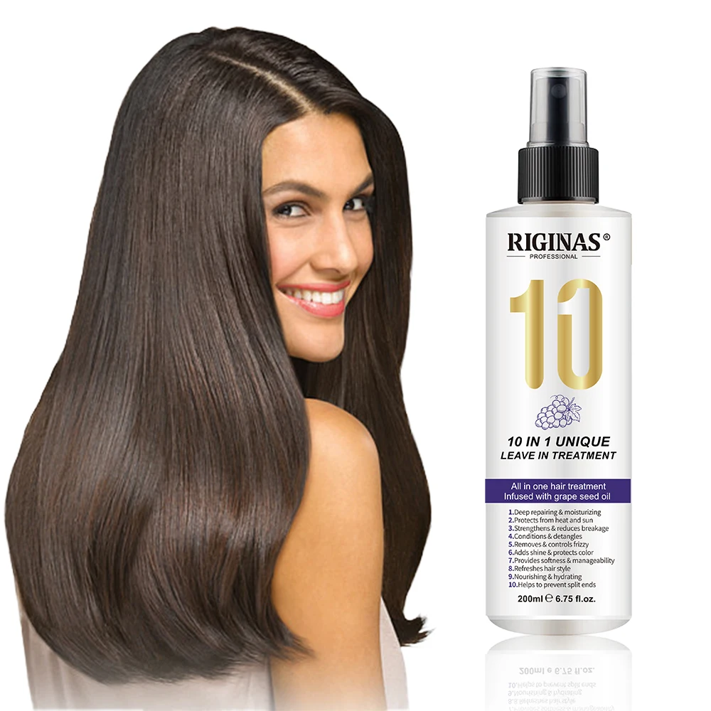Riginas Private Label Hair Leave In Treatment Spray 10 In 1 Repair Damaged Hair Treatment