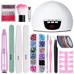 Wholesale acrylic nail kit for beginners at home 20000 RPM NAIL DRILL Kit with 54W UV Lamp Private Label Manicure Tools Set