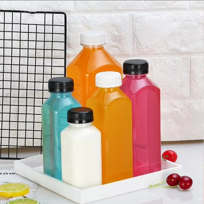 2oz 4oz 8oz 12oz 16oz 32oz plastic PET bottle square juice bottle beverage bottle