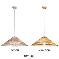 Современная люстра из ротанга, интерьерный Декор ручной работы, плетеный светильник, подвесной абажур из ротанга для дома, отеля