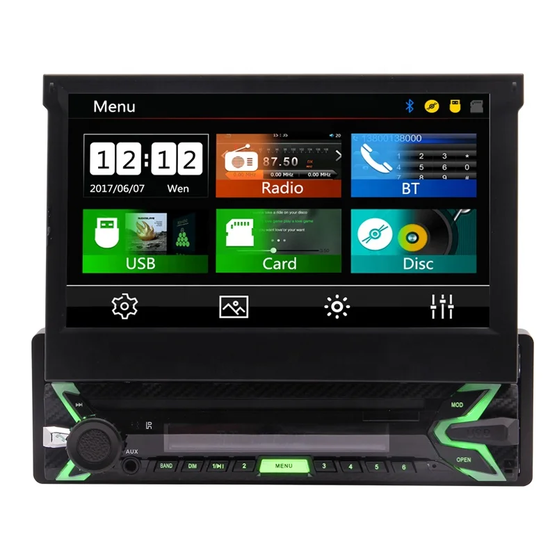  1 Din автомобильный стерео MP5 плеер с Gps + бесплатная карта 8 Гб navi BT Съемная панель USB SD Aux головное устройство 7 дюймов авторадио FM AM