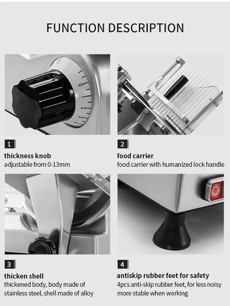 FEST Frozen Meet Mini Meat Cutting Machine 220es-8 meat cutter slicer Home/Commercial chicken bacon slicer kitchen meat slicer