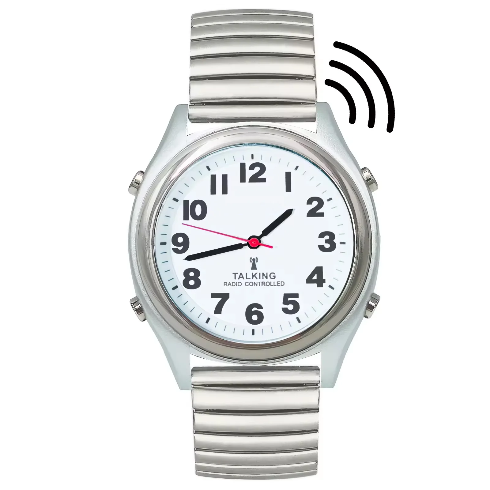 Unisex Atomic Talking Watch with Time Loud Alarm Automatic Radio Controlled time setting for Visually Impaired and Blind people