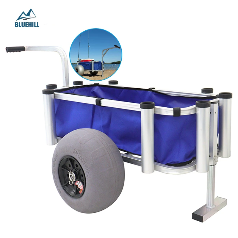 Amazon Hot Selling Inflatable Beach Trolley Cart Aluminium Fishing Trolley Cart with Balloon Wheels
