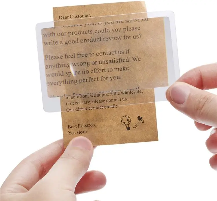 Рекламная Кредитная карта размеры Лупа с линзой Френеля с регулируемой яркостью увеличительным стеклом/увеличительное карты/визитная карточка увеличительное стекло