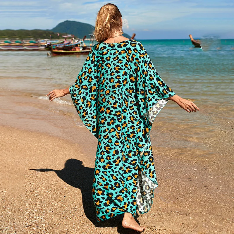 Wholesale Loose Plus Size Beach Wear V Neck Designer Kaftan Dresses For Women