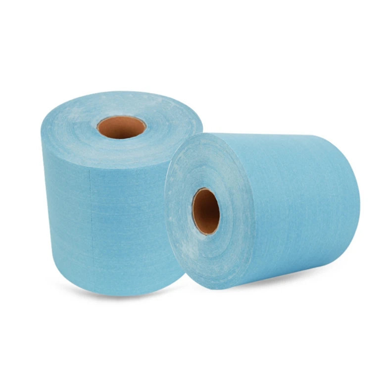 Best Selling Rolls Nonwoven Fabric Embossed Industrial Cleaning Wiping Spunlace Nonwoven industrial cleaning wipes