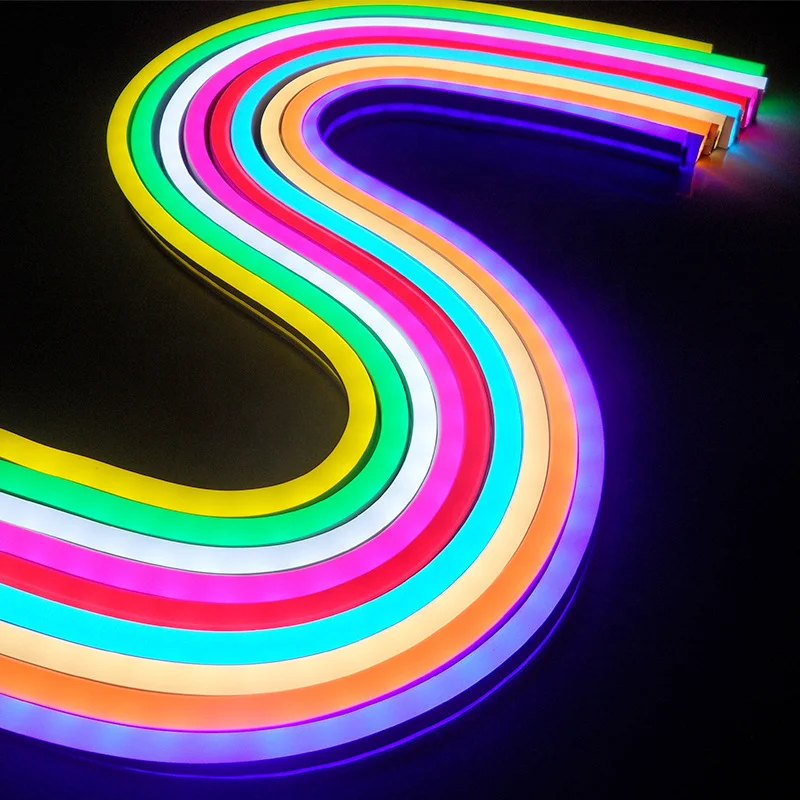 Декоративная Неоновая Гибкая лента на заказ гибкая веревка Rgb для освещения спальни 12/24 в