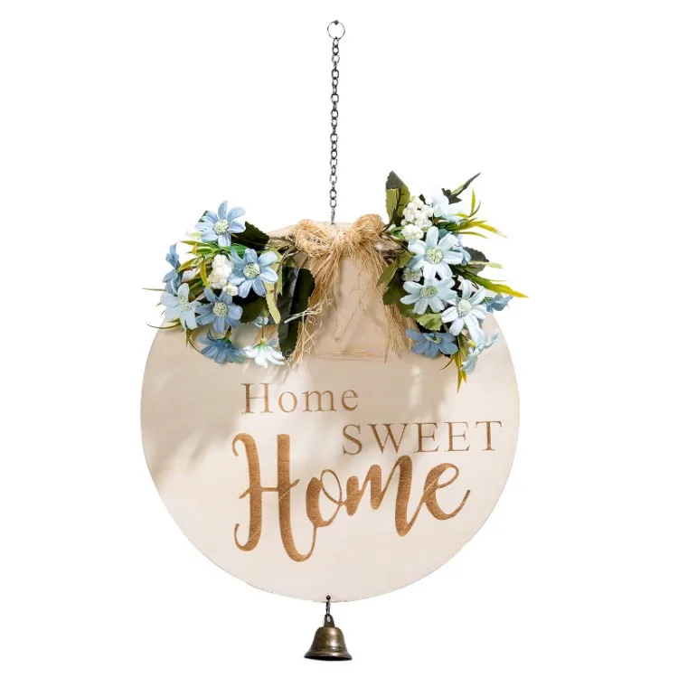 Custom Welcome Front Door Round Wooden Sign Hanging Welcome Sign Farmhouse Porch Spring Welcome Sign Front Door Decoration