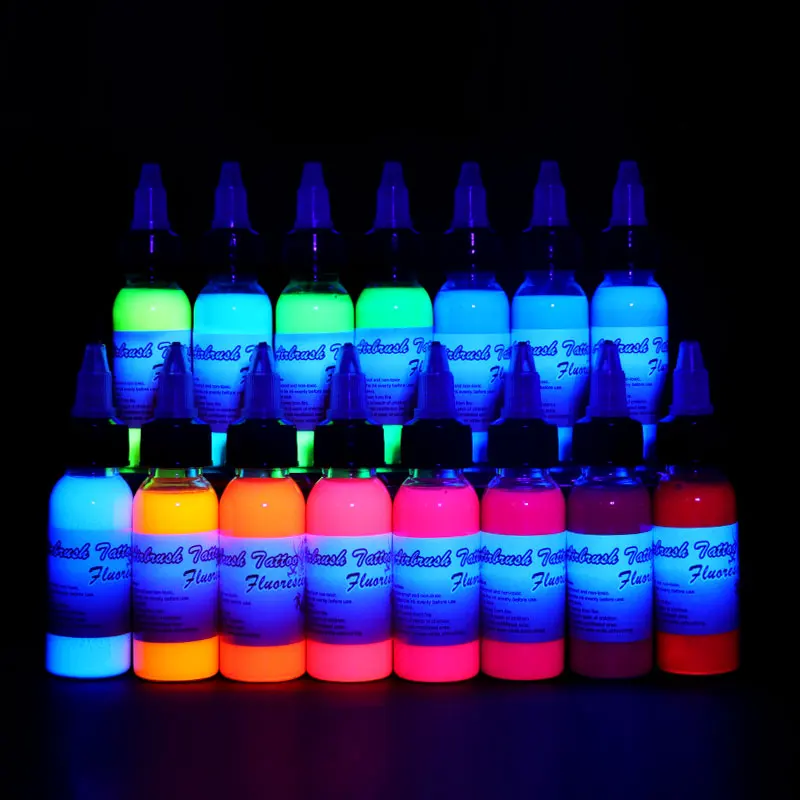 Neon UV color  Temporary Tattoo Spray  Inks Pigment Kit For Skin Body Art Make up