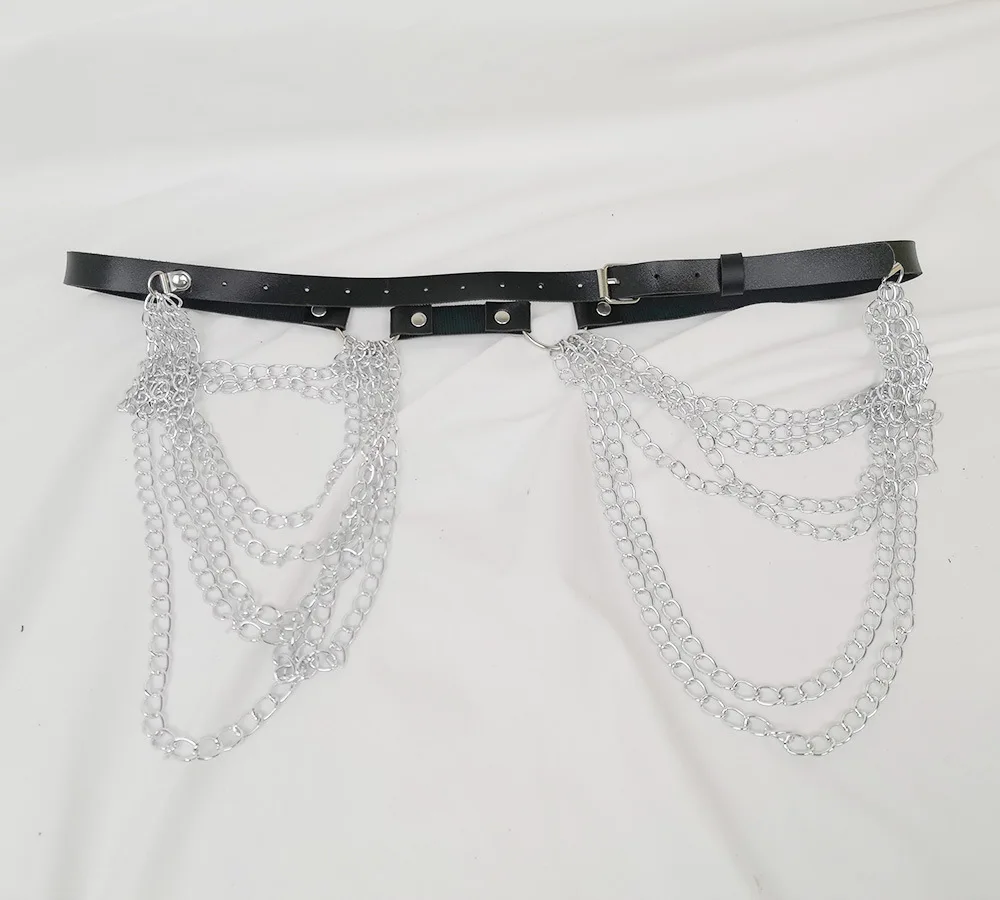 Punk Sexy Belt Body Chain Multi-layer Vintage Silver Body Chain Jewelry for Women