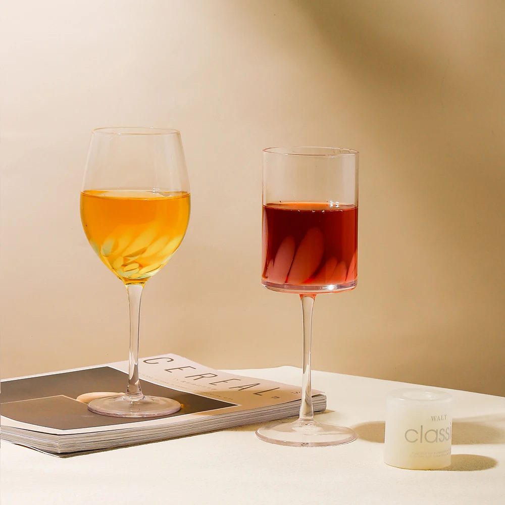 Square Champagne Goblet Glass Red White Wine Glasses Set Wholesale Custom Unique Crystal for Wedding Gift CLASSIC Clear Glass &