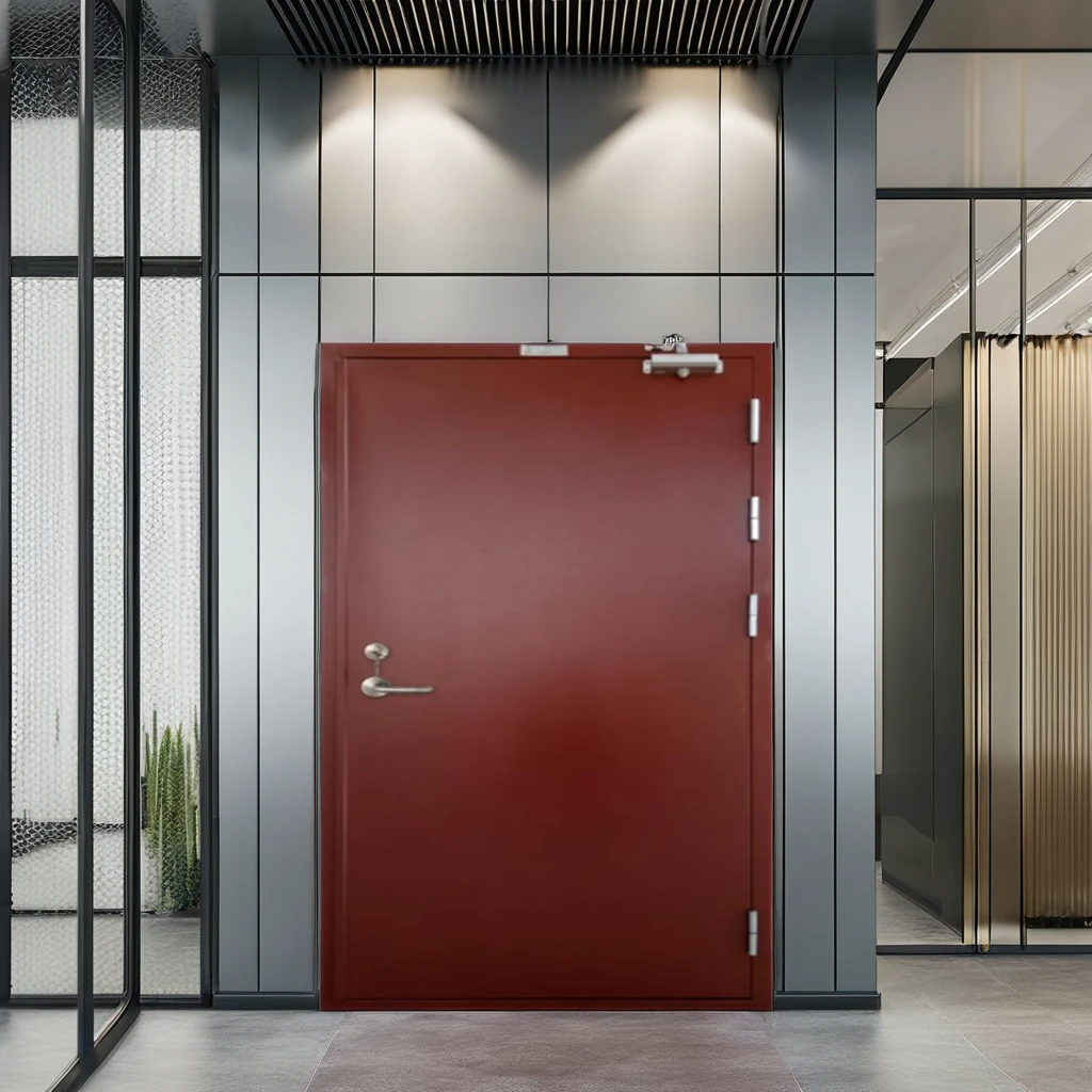 UL/WH/FM Approved Custom fire wood door with Steel Frame Polymer and Painted Finish Hotel Fire Door with