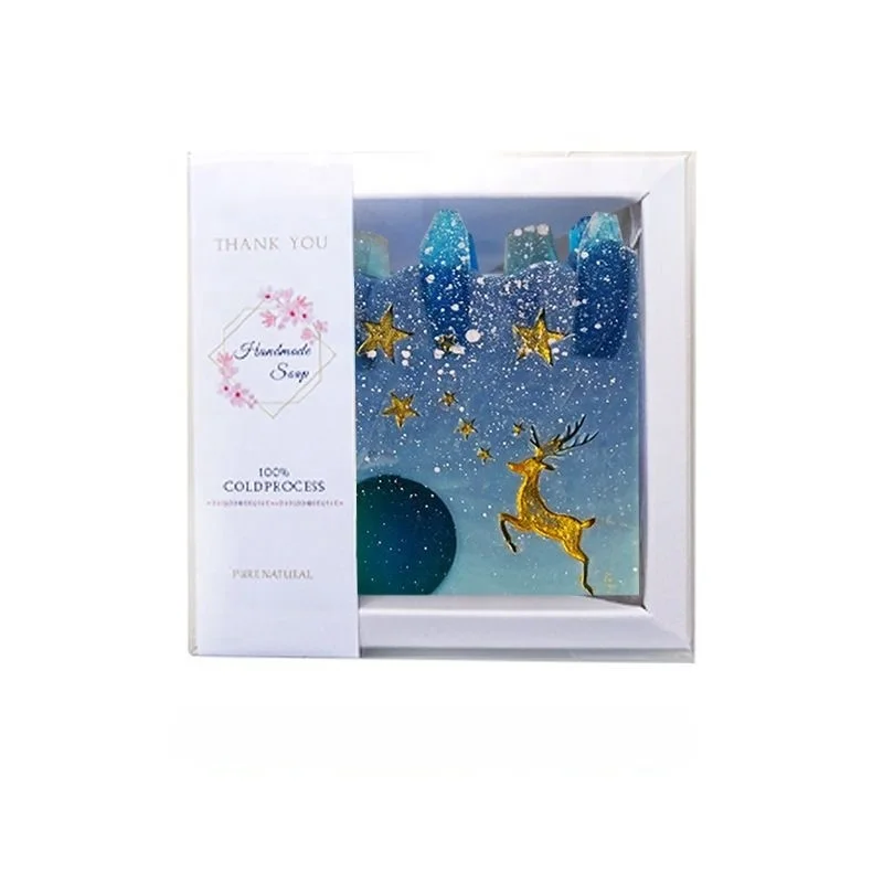 In stock new year gifts soap manufacturer 100% natural ingredients handmade 80g luxury cold process vegan bar soap