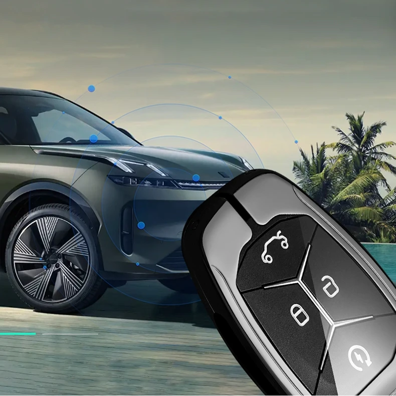 Fluorescent Luxury Zinc Alloy Car Key Case KeyChain Cover Bag Auto Accessories for LYNKCO LYNK CO 03 05 06 01 02