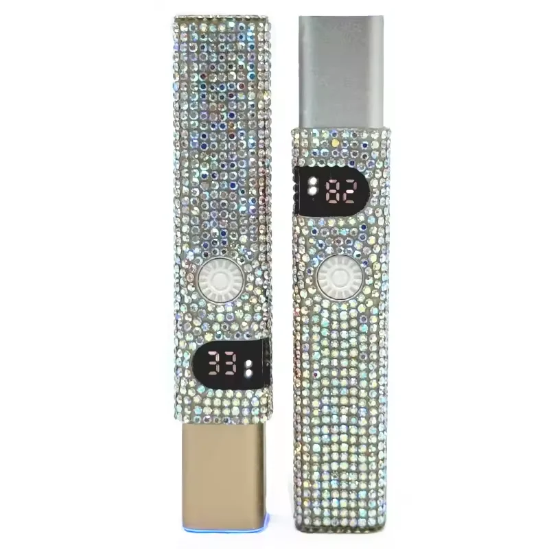 Hot Selling Nail Extension Gel Curing Lamp Handheld Diamond Portable Rechargeable 3W Mini Nail Lamp with Rhinestones