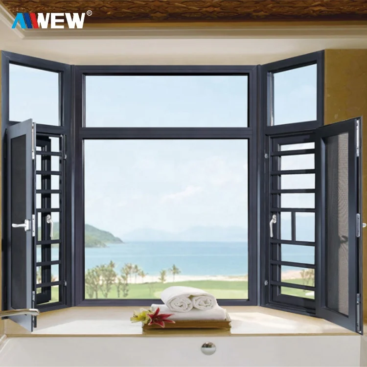 Alwew design smart automatic electric aluminum frame casement window aluminium windows