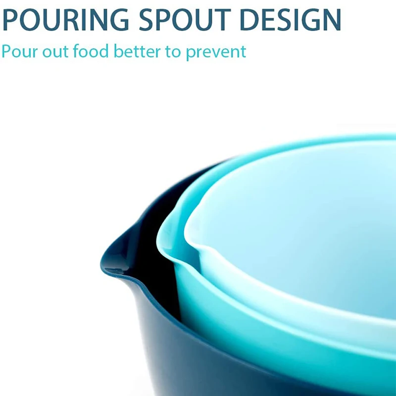 3pcs Large Plastic Mixing Bowl Set with Lids