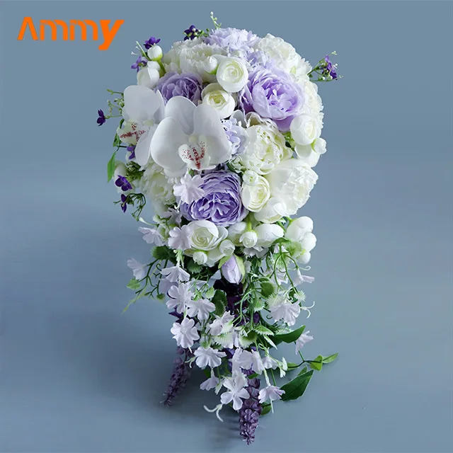 Ammy Artificial flower bouquet Butterfly orchid The bride carries an outdoor wedding bouquet flower ball home decoration