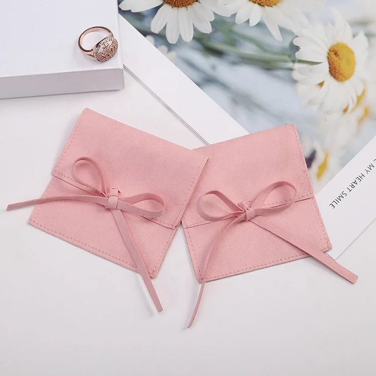 
Wholesale Fashion 6x6cm Pink Jewelry Gift Pouches Customized Luxury Jewelry Bag Drawstring Packaging Pouch 