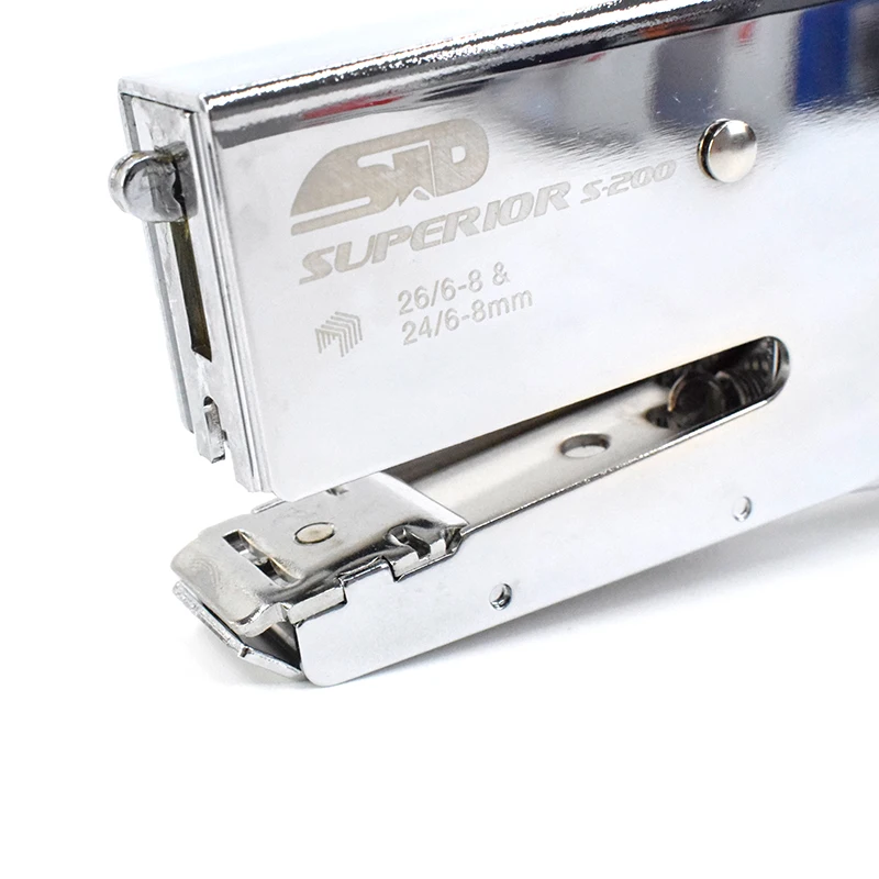 S-200 High Quality Office Desktop 45 Sheets Hand Held Silver Metal Stapler Classical Plier Stapler