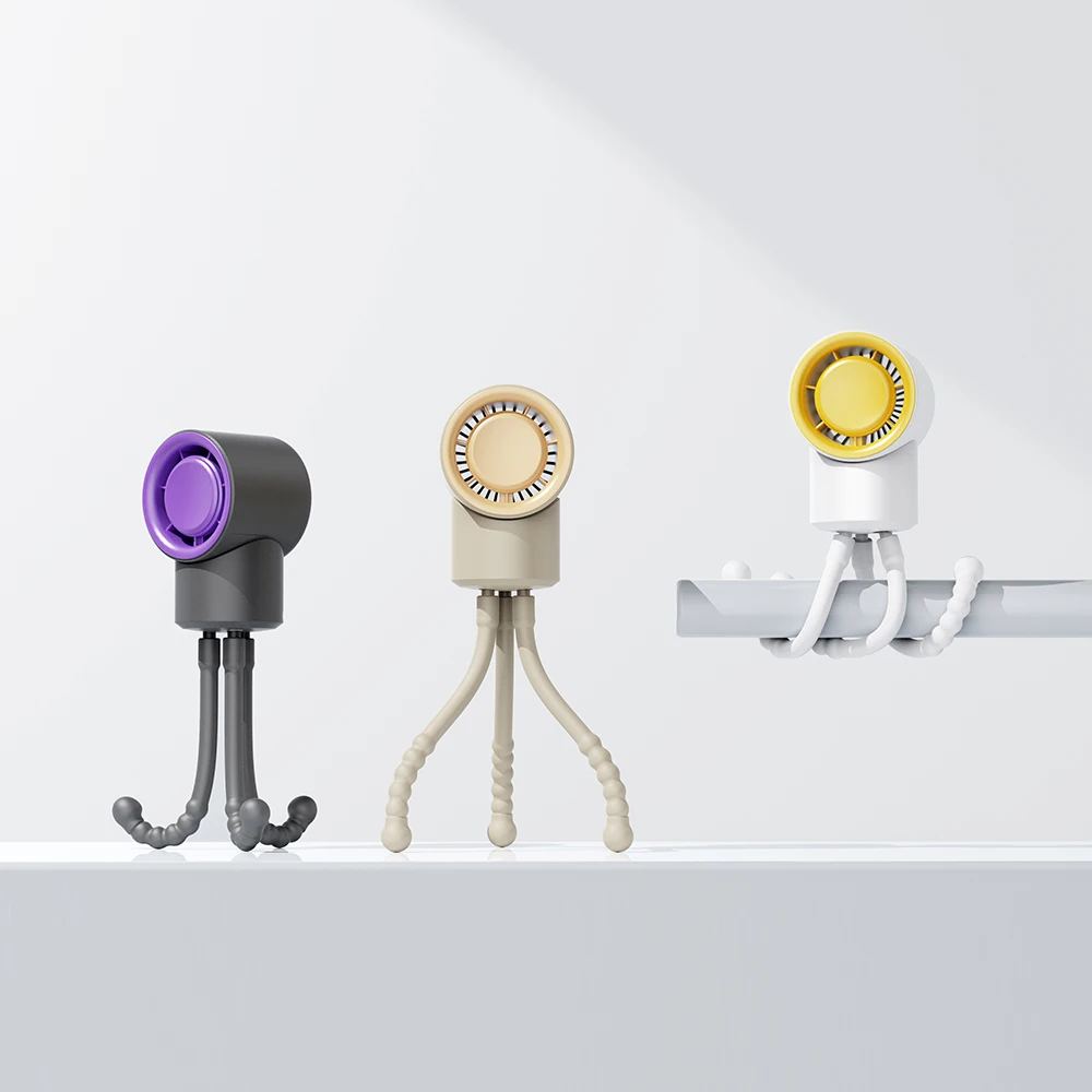 2024 New Upgraded Octopus Shape Fan for Baby Stroller Fully Adjustable Tripod Handheld Air Cooling Fan 1200mAh Rechargeable