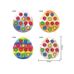 2022 Latest Design Cartoon Press Small Bunny Egg Anti Stress Finger Sensory Toy Push Bubble Pop Spinner Popper Easter Fidget Toy