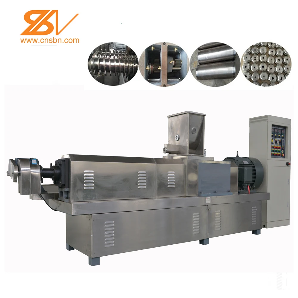 Large capacity Twin Screw Extruder Pet dog Cat Food Fish Feed Making Machine Production Line Fish feed extruder for sale